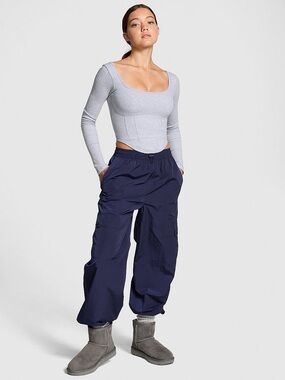 Women’s Navy Cargo Windbreaker Pants